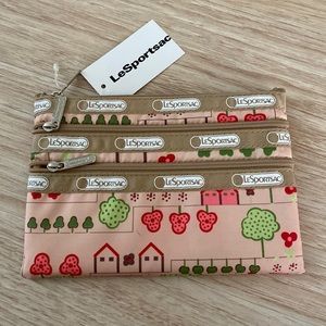 MWT LeSportsac 3-zip Cosmetic Case